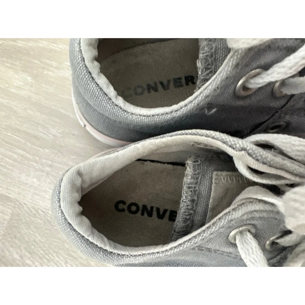 Kids Converse All Star Low Top‎ Sneakers Gray Canvas Lace Up Casual Shoes Sz 11